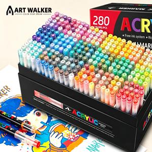 <span class=keywords><strong>Pennarelli</strong></span> <span class=keywords><strong>Acrilici</strong></span> all'Ingrosso con <span class=keywords><strong>Punta</strong></span> Fine e Pennello Morbido, Inchiostro Pigmentato Vivace ad Alta Copertura, Sicuri per Bambini e Adulti, Personalizzabili - Product Image 4