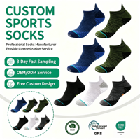 Chaussettes de course à compression Marathon par Quick-Dry, respirantes, antibactériennes, fines, mi-mollet, été, avec détail de revers, personnalisables