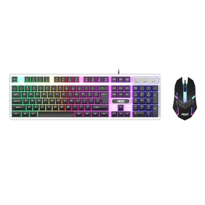 AOC KM100 <b>Wired</b> Gaming <b>Keyboard</b> Mouse Combo 104 Keys RGB Backlit Multimedia Keys For Desktop Laptop - Product Image 3