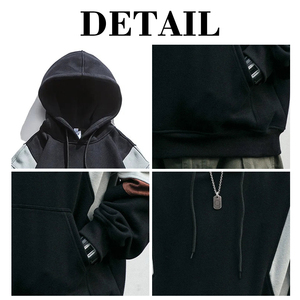 KingSen Custom OEM Drop Shoulder Color Block Hoodie Embroidered French Terry <b>Men's</b> Casual <b>Pullover</b> Sweatshirt - Product Image 6