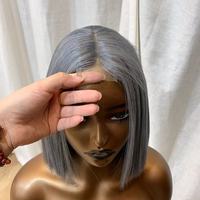 Perruques Bob 2x6 sans colle en cheveux humains vierges naturels du Vietnam, double épaisseur, cuticules intactes et lisses, vente en gros