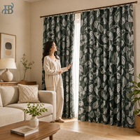 Cortinas Decorativas de Poliéster Suave con Estampado Floral Personalizado de Fábrica, con Filtro de Luz y Privacidad, para Sala de Estar, Hotel o Villa