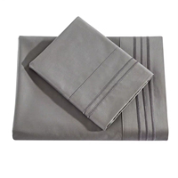 Ensemble de draps-housses en polyester 300 fils, modernes, hypoallergéniques, personnalisés, pour la maison, l'hôtel, l'hôpital, brodés, pliés, écologiques, pour une utilisation facile