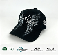 Casquette de baseball personnalisée avec ailes d'ange en sublimation, soudure haute fréquence pour logo en relief 3D