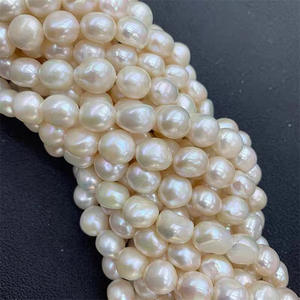 Perles d'eau douce baroques en gros, perles faites à la main pour le bricolage, perles blanches à deux faces, forme irrégulière légère, trous droits, perles dispersées - Product Image 4