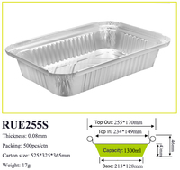 Papier D'aluminium Jetable Boîte À Emporter Emballage Cuisson Plateau 255 mm Restauration Ménage Conteneur