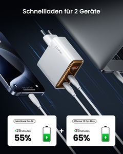Toocki <span class=keywords><strong>100W</strong></span> <span class=keywords><strong>chargeur</strong></span> GaN de bureau 3 ports USB C station de charge rapide avec distribution d'alimentation pour la charge multi-appareils - Product Image 2