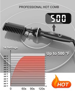 Professional Electric Hot <b>Comb</b> for African Hair & Wigs LCD Ceramic Anti-Scald Hair Straightener <b>Comb</b> Bulk - Product Image 4
