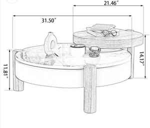 Mesa de Centro Moderna y Elegante con Tapa de Mármol, Hecha a Mano y Ecológica, al por Mayor |   Mesa de Centro Minimalista de Madera |   Lobby de Hotel de Lujo - Product Image 2