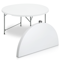 Tables rondes pliantes en plastique HDPE blanc de 150 cm (60 pouces) pour banquets, fêtes, mariages et événements - Vente en gros