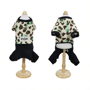 Vêtements pour chien à quatre pattes, imprimé léopard, coton, automne-hiver, combinaison chaude pour animaux de compagnie FW26043 - Product Image 4