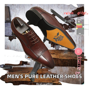 High End Lace-Up Solid Pattern Office Formal <b>Shoes</b> Rubber Outsole Handmade Leather <b>Shoes</b> Men Spring Summer Autumn - Product Image 2