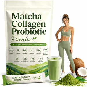Latte au matcha beauté et protéines pour femmes - Contient du collagène, des probiotiques, de l'huile MCT, des vitamines, aide à nourrir les cheveux, la peau et les ongles - Product Image 1