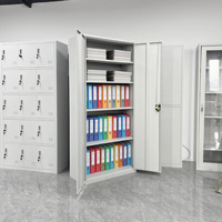 Archivador de Acero de Doble Puerta con Puertas con Cerradura y Estantes Ajustables, Archivador Metálico para Almacenamiento de Documentos de Oficina