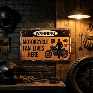 Letrero Metálico <span class=keywords><strong>de</strong></span> Advertencia Divertido con Diseño <span class=keywords><strong>de</strong></span> Motocicleta Retro, Placa Decorativa Vintage <span class=keywords><strong>para</strong></span> Garaje, Club <span class=keywords><strong>de</strong></span> Motociclistas, Decoración <span class=keywords><strong>de</strong></span> Pared del Hogar - Product Image 1