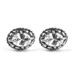 Boucles d'oreilles clous vintage en argent tibétain, forme boule en cristal et strass, bijoux pour femme, cadeau, boucles d'oreilles en alliage plaqué argent antique - Product Image 4