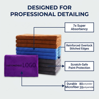 Chiffon de nettoyage microfibre pour le lavage de voiture, séchage rapide, logo personnalisé, anti-rayures, ultra absorbant, 400 GSM, pour le detailing automobile