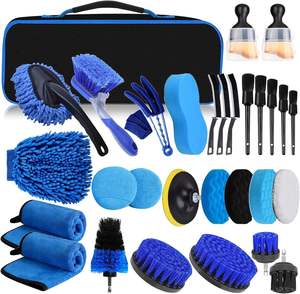 YIXIN Vente chaude Ensemble de 26 brosses de détaillage automobile en PVC bleu/rouge, kit d'outils de <span class=keywords><strong>nettoyage</strong></span> pour perceuse, pour l'intérieur, l'extérieur <span class=keywords><strong>et</strong></span> les roues - Product Image 6