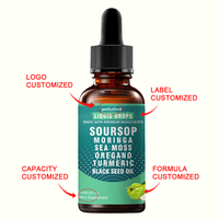 Extrait Liquide de Feuilles de Corossol Graviola 98% Haute Absorption – Complément Herbal pour le Soutien Immunitaire et les Soins Antioxydants chez l'Adulte