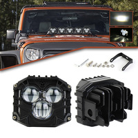 Phare de travail auxiliaire LED 3 pouces avec lentille 4D, feu antibrouillard pour Jeep Wrangler, SUV, tout-terrain, adaptable
