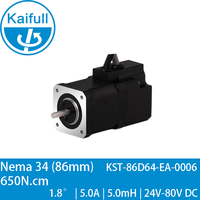Moteur pas à pas hybride biphasé Nema 34 à boucle fermée Kaifull DC 24V 86mm 1.8° 5A 6.5Nm KST-86D64-EA-0006 avec encodeur absolu