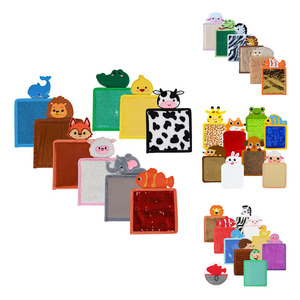 Juego <span class=keywords><strong>de</strong></span> <span class=keywords><strong>desarrollo</strong></span> <span class=keywords><strong>de</strong></span> habilidades Montessori <span class=keywords><strong>de</strong></span> <span class=keywords><strong>9</strong></span> azulejos con textura adorable, juguetes para el trastorno, alfombrilla sensorial <span class=keywords><strong>de</strong></span> animales para niños autistas - Product Image 3