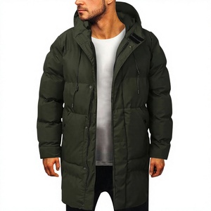 Winter <b>Long</b> Sleeve Puffer <b>Jacket</b> for <b>Men</b> Casual Solid Stand Collar Hooded Parka with High Street Style Warm - Product Image 1