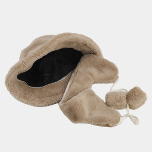 Nouveau bonnet de pêcheur en flanelle épaisse et chaude pour l'automne/hiver, avec pompons, protection des oreilles et du cou, polyvalent, pour le ski en plein air, tendance - Product Image 2