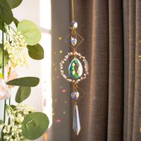 Venta al por mayor K9 Crystal Prism Sun Catcher amatista cuarzo Wind Chimes ventana colgante decoración con piedras preciosas artesanías de cristal