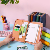Fournitures de bureau multifonctionnel affaires en cuir padfolio porte-documents classeur classeur fermeture éclair portefeuille organisateur avec logo