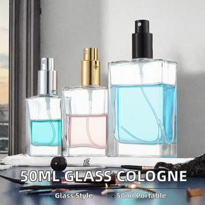 Flacon vaporisateur de parfum en verre transparent cylindrique de 50 ml, rechargeable, vide, avec impression d'écran et logo personnalisé - Product Image 2
