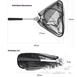 Filet d'atterrissage télescopique <span class=keywords><strong>automatique</strong></span> à trois sections en alliage d'aluminium avec filet de pêche pliable à poche à tête triangulaire - Product Image 6