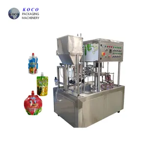 KOCO liquid soap plastic doypack standing up with spout bag / sachet/pouch filling capping packaging machine