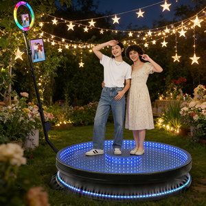 Deep Style <span class=keywords><strong>360</strong></span> °   Cabina Giratoria, Plataforma de Vidrio Templado, Velocidad y Ángulo de Luz Ajustables, Operación Remota - Product Image 1