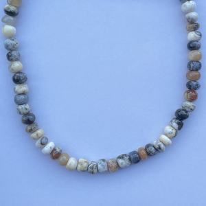 6mm 8mm 10mm Natural Dendrite <b>Opal</b> Smooth Rondelle Gemstone Beads IGI Certified for Jewelry Making <b>Necklace</b> White Black Brown - Product Image 5