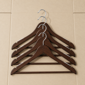 Cintre en bois haut de gamme avec barre porte-pantalon et antidérapant pour placard, design minimaliste, finition durable - Product Image 5