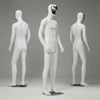 Mode homme magasin de vêtements Chrome argent visage complet du corps Muscle modèle masculin factice tête d'oeuf en fibre de verre hommes costume d'affaires Mannequins