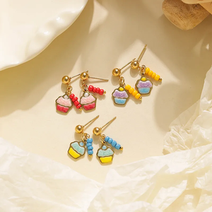 ต่างหูทำมือทรงหยดน้ำมันเคลือบทอง 18K สไตล์มินิมอล ผลิตจากสแตนเลส 304 ชุบสูญญากาศ สำหรับผู้หญิง ทันสมัย - Product Image 6