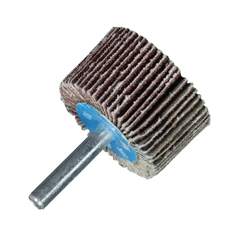 Aluminum Oxide Cylindrical Shape abrasive sanding mounted flap wheel with shaft shank for polishing and grinding