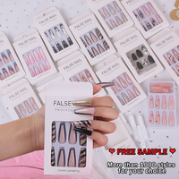Offre Spéciale 2022 de luxe faux ongles bling-bling moyen et faux cils en vison Kit de cils avec emballage personnalisé