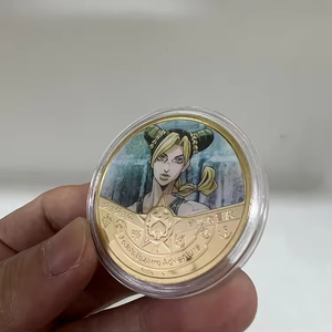 Monete d'oro all'ingrosso in metallo con personaggi <span class=keywords><strong>anime</strong></span> giapponesi divertenti, 10 tipi, grandi, semplici, placcate oro, a tema <span class=keywords><strong>anime</strong></span> <span class=keywords><strong>JOJO</strong></span>, in vendita - Product Image 3