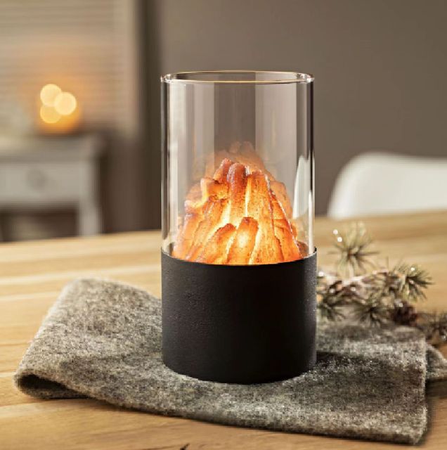 Flame Effect LED Light-Up Lantern Mini Fireplace Decoration Lights Flickering Light Battery-Powered Small Warehouse Use Table