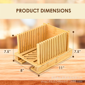 Cortador de Pan de Bambú Lu Zhong, Tabla de Cortar Pan Plegable de Madera con Bandeja Recolectora de Migas para Herramientas de Repostería - Product Image 3