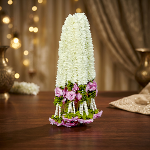 Artificial Flower Garland with Rose Pearl Plastic Material Model AFF-Garland-8.2-Wholesale Indoor Hanging Decoration - Product Image 3