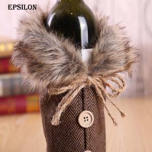 Epsilon confezione regalo borsa natalizia per panni per bottiglie di vino decorazione coperchio per bottiglia di vino di natale - Product Image 5