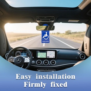 Soporte <span class=keywords><strong>para</strong></span> Tarjeta de Discapacidad de PVC Azul <span class=keywords><strong>para</strong></span> Espejo Retrovisor o Puerta de Coche, 3.5x8.5 Pulgadas - Product Image 4