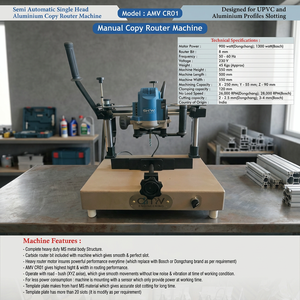 เครื่องเราเตอร์อะลูมิเนียม/UPVC แบบกึ่งอัตโนมัติหัวเดียว รุ่น AMV ENGINEERING กำลังไฟ 220-440V รับประกัน 6 เดือน สำหรับประตูและหน้าต่าง - Product Image 1