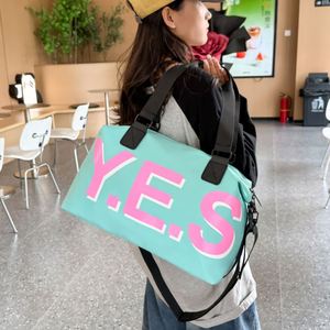 Hot Selling Colorful Letters Printed Travel Bag Dry and Wet Separation Sports Fitness Bag Custom Logo Luggage Bags Unisex - Product Image 3