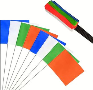 Drapeaux en vinyle coloré avec piquet en fil d'acier 10x13x53cm pour la topographie, l'agriculture et le marquage des pipelines - Product Image 3