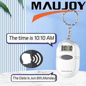 Sveglia portachiavi con orologio ovale parlante, annuncio orario perfetto per persone con situazioni di scarsa illuminazione o ipovedenti-bianco - Product Image 2